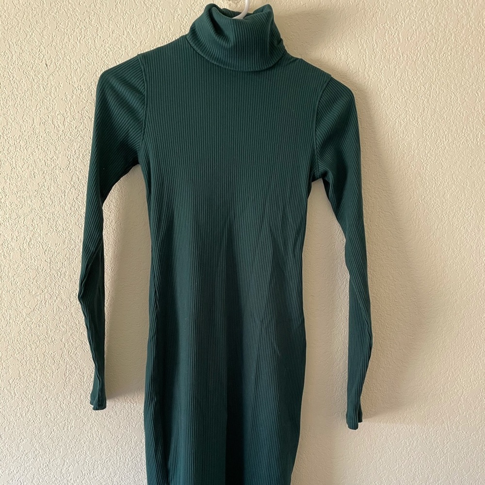 Green Turtleneck Dress